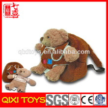 back to school backpack with 10'' removable plush teddy bear stuffed toy